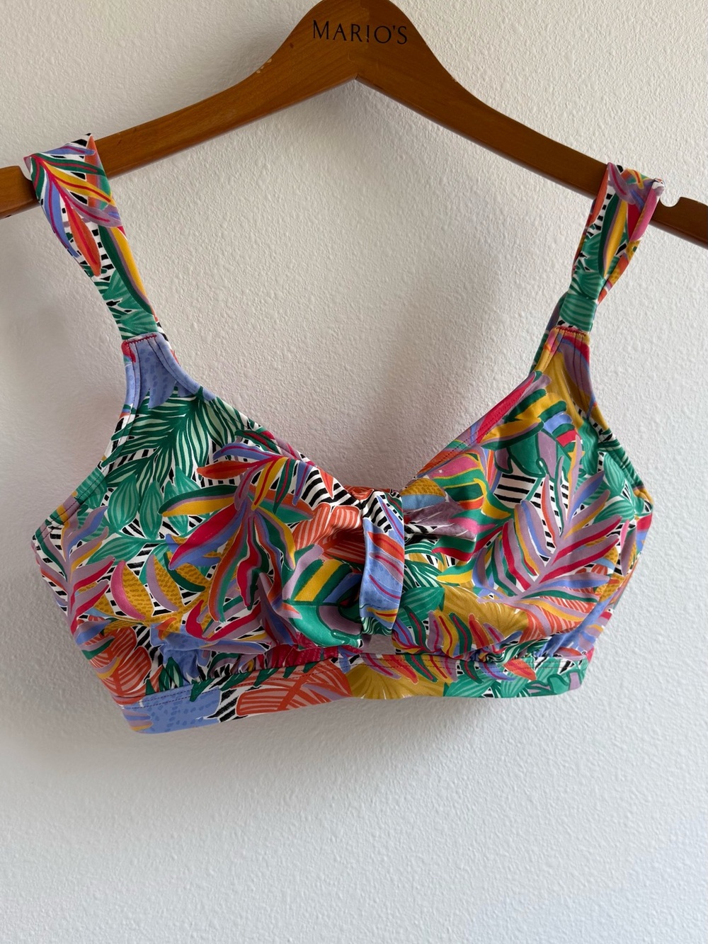 BIRDSONG Underwire Bikini Top in “One in a Melon” Tropical Print Size 38G